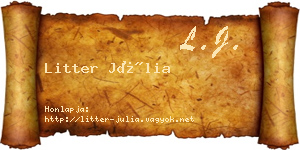 Litter Júlia névjegykártya