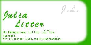 julia litter business card